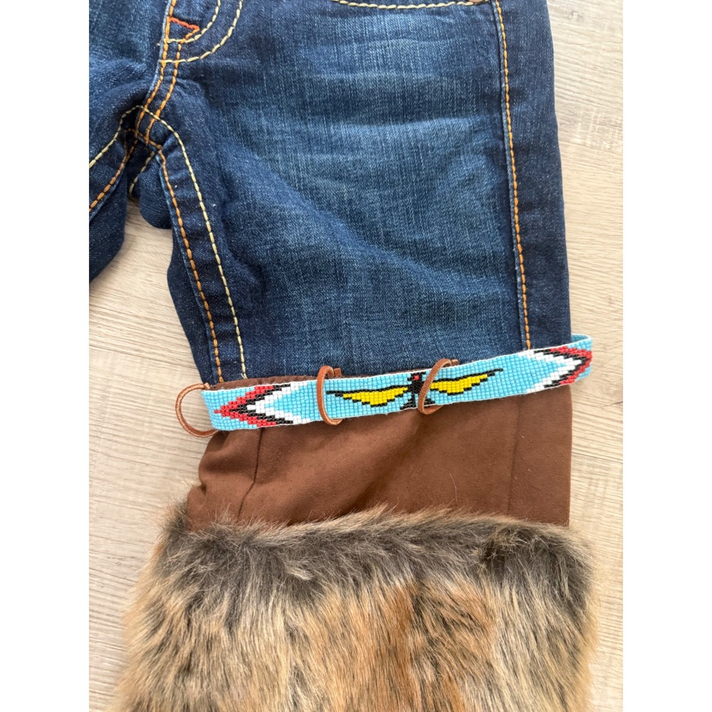 Custom True Religion Faux Fur & Beaded Y2K Jeans – Size 25 - Picture 2 of 6